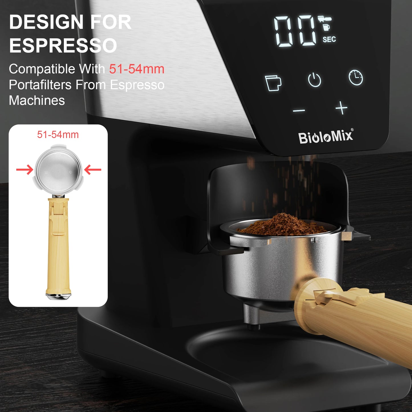 BioloMix Automatic Burr Coffee Grinder with 30 Settings