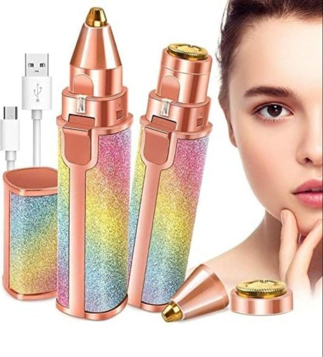 Glowsify 2-in-1 Rainbow Painless Face Hair Remover & Trimmer for Women (USB Rechargeable)